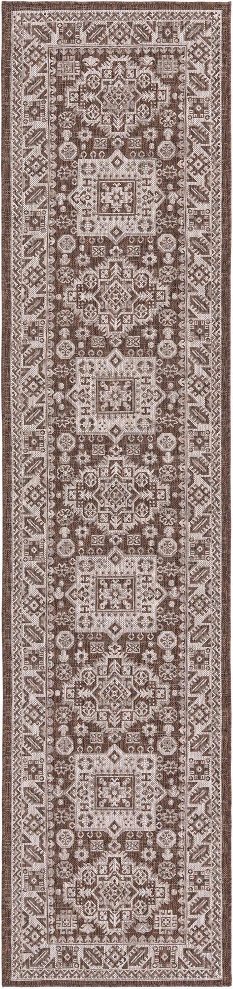 80cm x 365cm  Washable Aztec Indoor / Outdoor Runner Rug