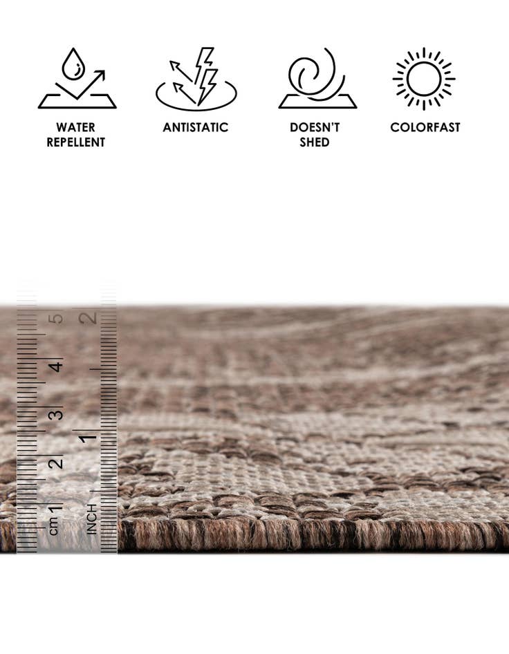 Detail image of 2' 7 x 12' Easy-Clean Bohemian Indoor / Outdoor Runner Rug