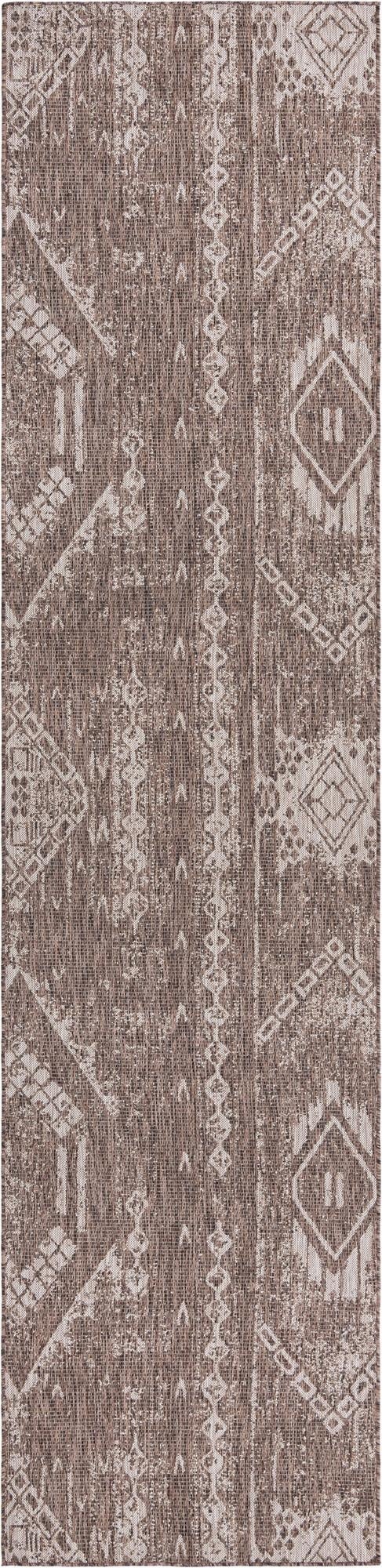 3' 3 x 14'  Washable Bohemian Indoor / Outdoor Runner Rug
