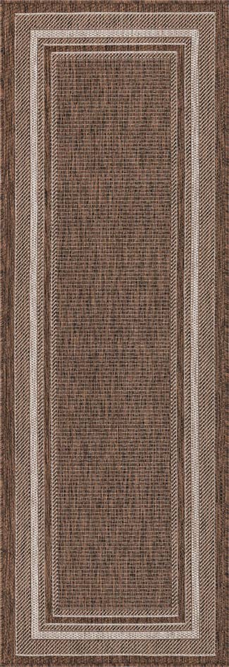 Detail image of 2' x 6' Easy-Clean Border Indoor / Outdoor Runner Rug