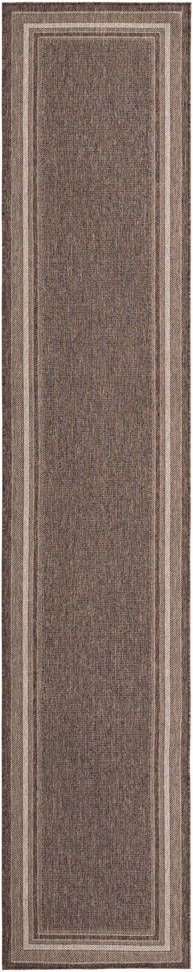 Primary image 2' 7 x 14'  Washable Border Indoor / Outdoor Runner Rug