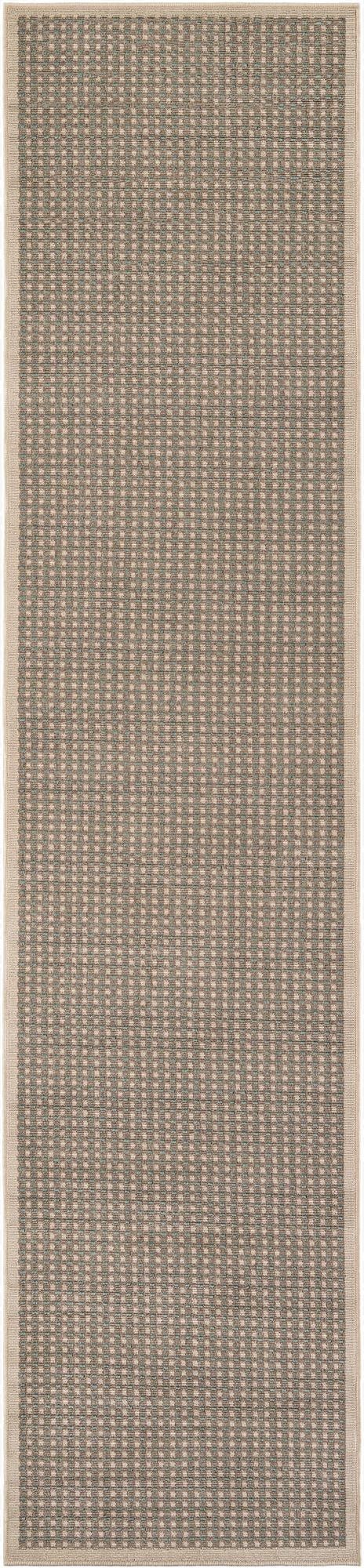 Primary image 2' 7 x 12'  Washable Border Indoor / Outdoor Runner Rug