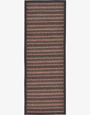 Brown Easy-Clean Border Indoor / Outdoor Runner Rug