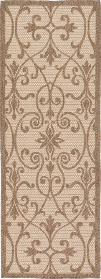 Detail image of 2' 2 x 6' Easy-Clean Botanical Indoor / Outdoor Runner Rug