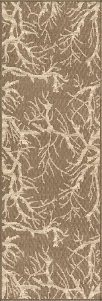 2' x 6' Easy-Clean Botanical Indoor / Outdoor Runner Rug