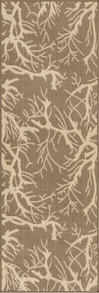Detail image of 2' x 6' Easy-Clean Botanical Indoor / Outdoor Runner Rug