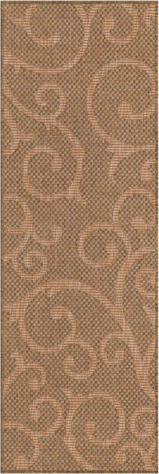 Detail image of 2' x 6' Easy-Clean Botanical Indoor / Outdoor Runner Rug