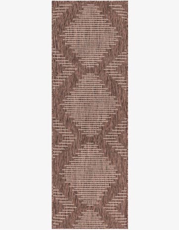 Brown Easy-Clean Modern Indoor / Outdoor Runner Rug