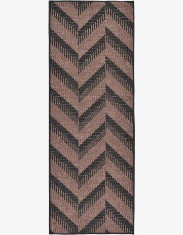 Brown Easy-Clean Modern Indoor / Outdoor Runner Rug