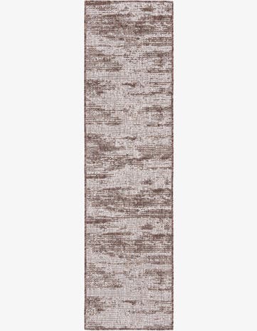 Brown Easy-Clean Modern Indoor / Outdoor Runner Rug