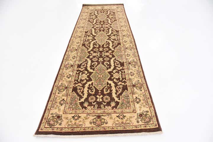 3' 2 x 9' 8 Hand Knotted Peshawar Ziegler Oriental Runner Rug