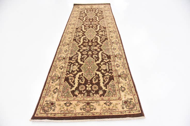 Detail image of 3' 2 x 9' 8 Hand Knotted Peshawar Ziegler Oriental Runner Rug