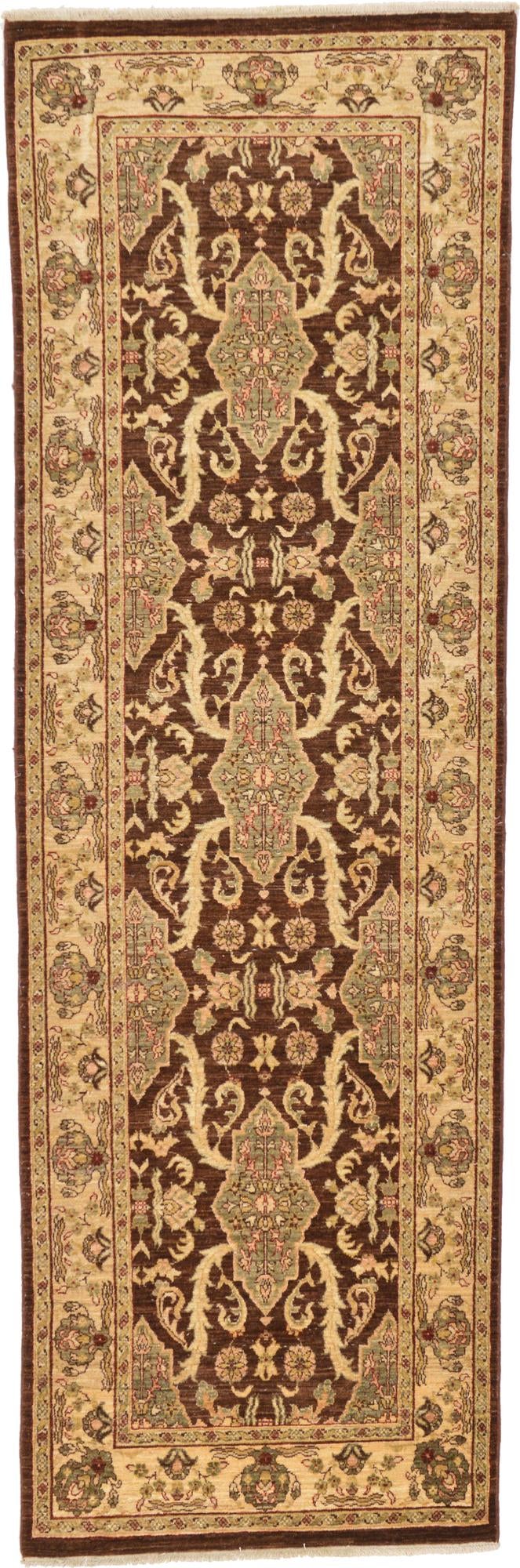 3' 2 x 9' 8 Hand Knotted Peshawar Ziegler Oriental Runner Rug