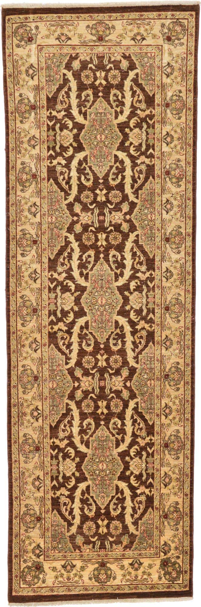 3' 2 x 9' 8 Hand Knotted Peshawar Ziegler Oriental Runner Rug