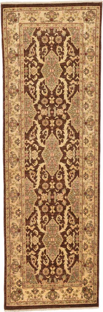 3' 2 x 9' 8 Hand Knotted Peshawar Ziegler Oriental Runner Rug
