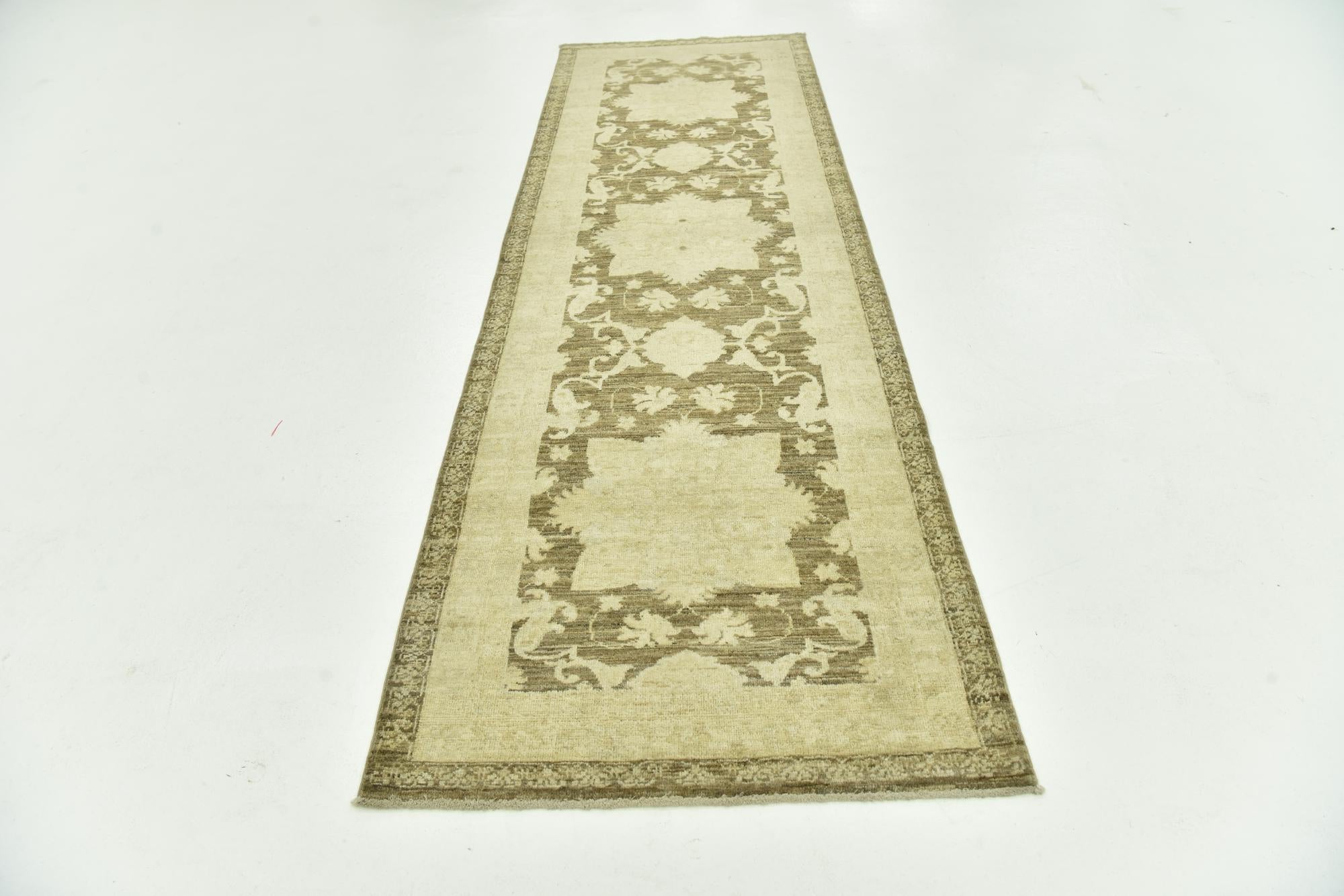 2' 7 x 8' 5 Hand Knotted Peshawar Ziegler Runner Rug