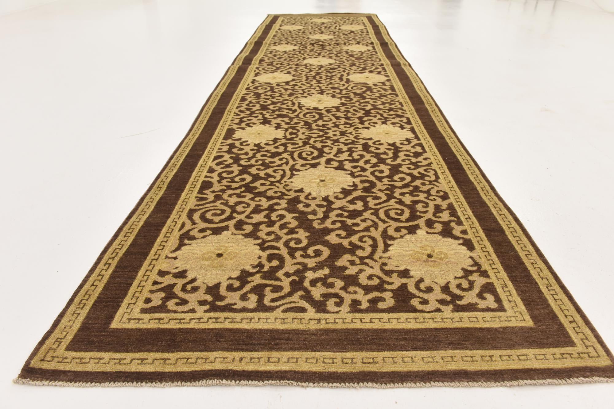 4' x 15' Hand Knotted Peshawar Ziegler Runner Rug