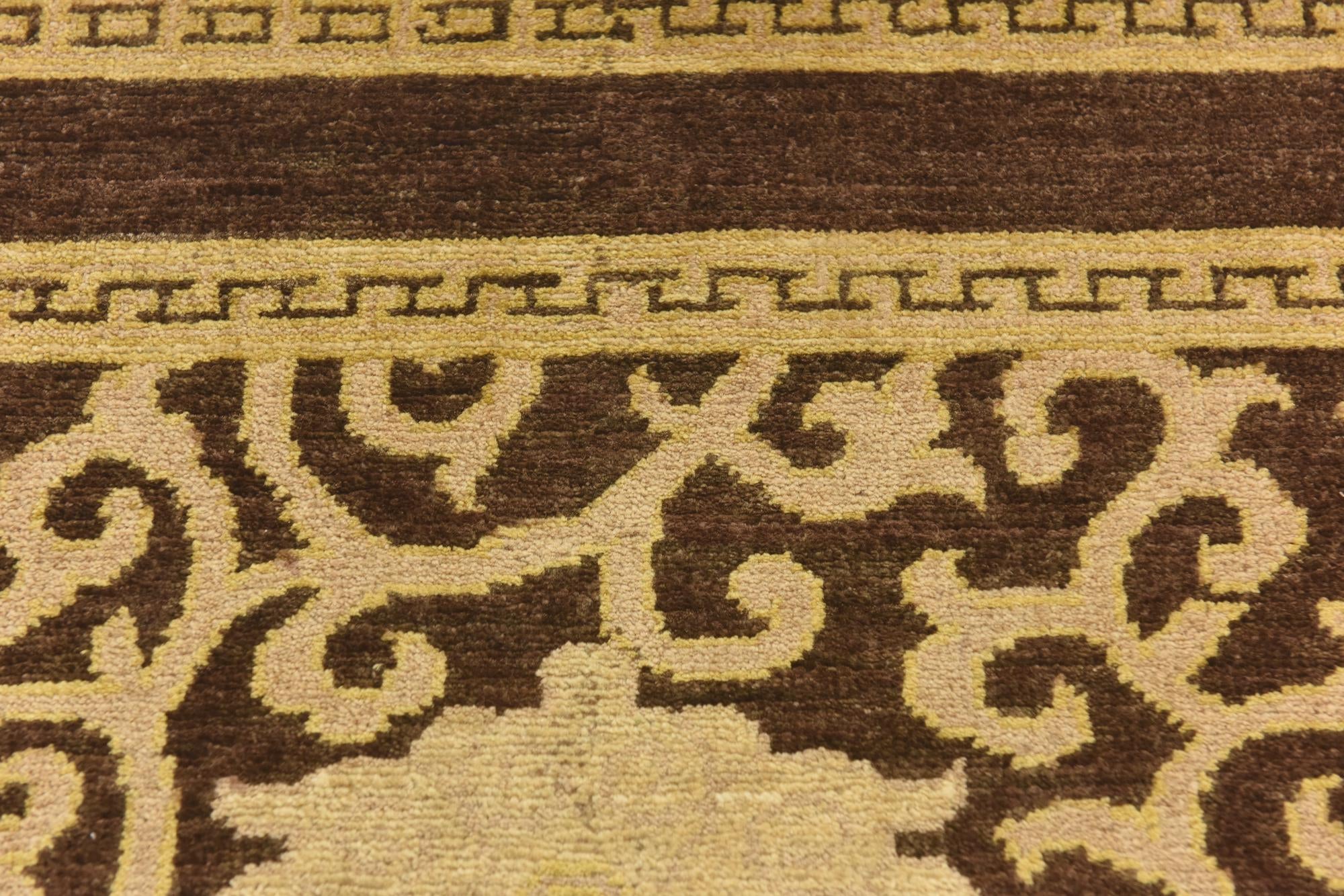 4' x 15' Hand Knotted Peshawar Ziegler Runner Rug