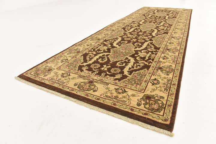 3' 3 x 9' 7 Hand Knotted Peshawar Ziegler Runner Rug