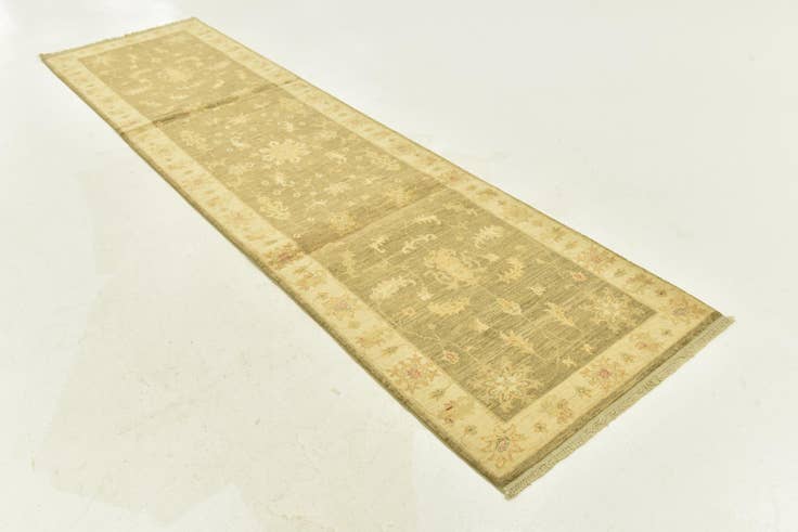 Detail image of 2' 7 x 10' Hand Knotted Peshawar Ziegler Runner Rug