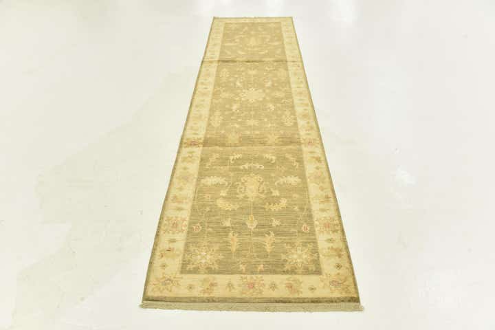 2' 7 x 10' Hand Knotted Peshawar Ziegler Runner Rug
