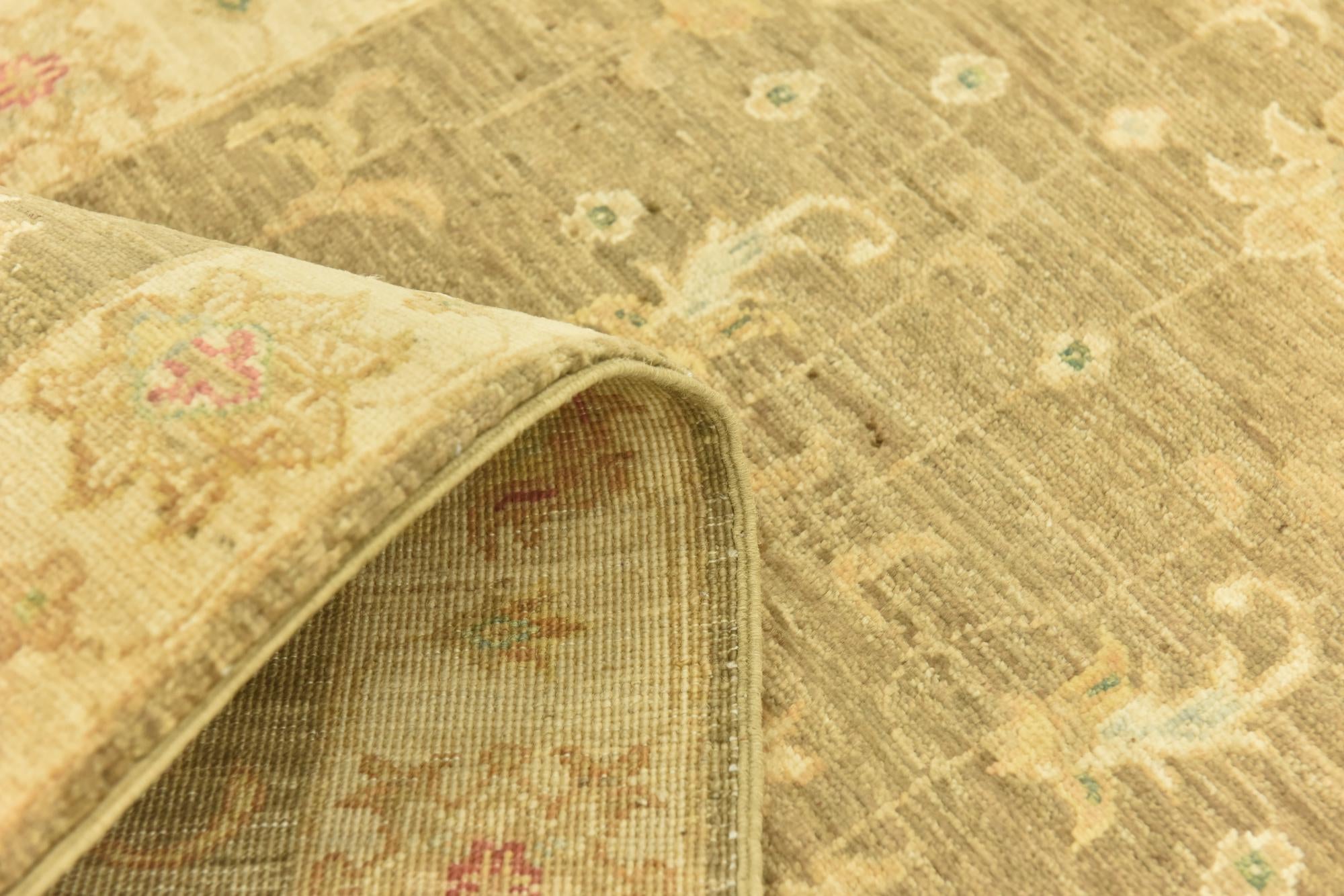 2' 7 x 10' Hand Knotted Peshawar Ziegler Runner Rug