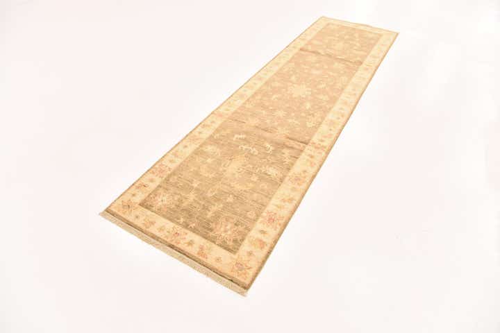 2' 7 x 10' Hand Knotted Peshawar Ziegler Runner Rug