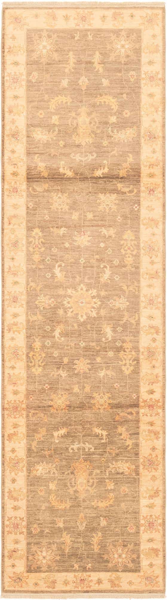 2' 7 x 10' Hand Knotted Peshawar Ziegler Runner Rug