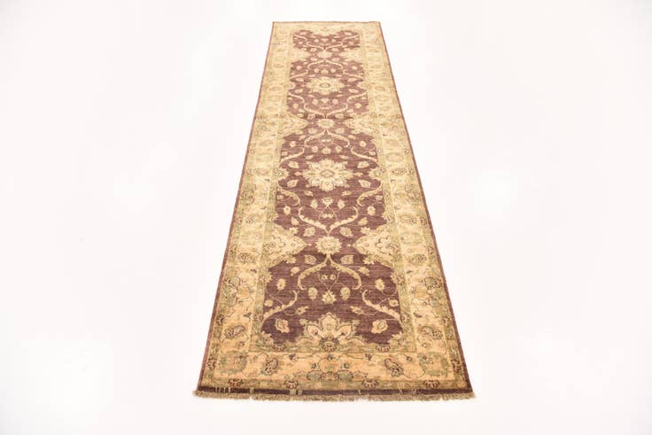 Detail image of 2' 8 x 9' 7 Hand Knotted Peshawar Ziegler Runner Rug