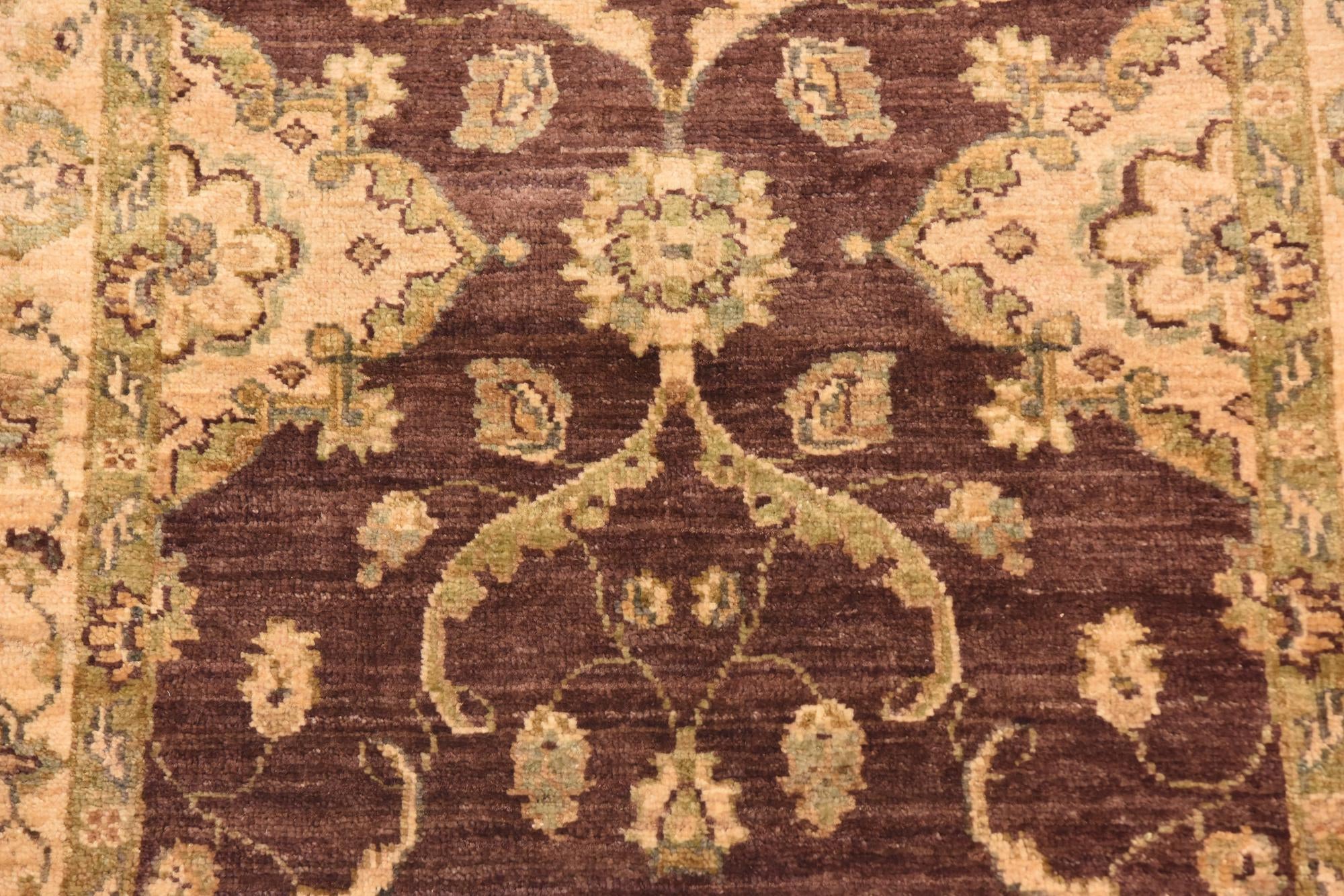 2' 8 x 9' 7 Hand Knotted Peshawar Ziegler Runner Rug