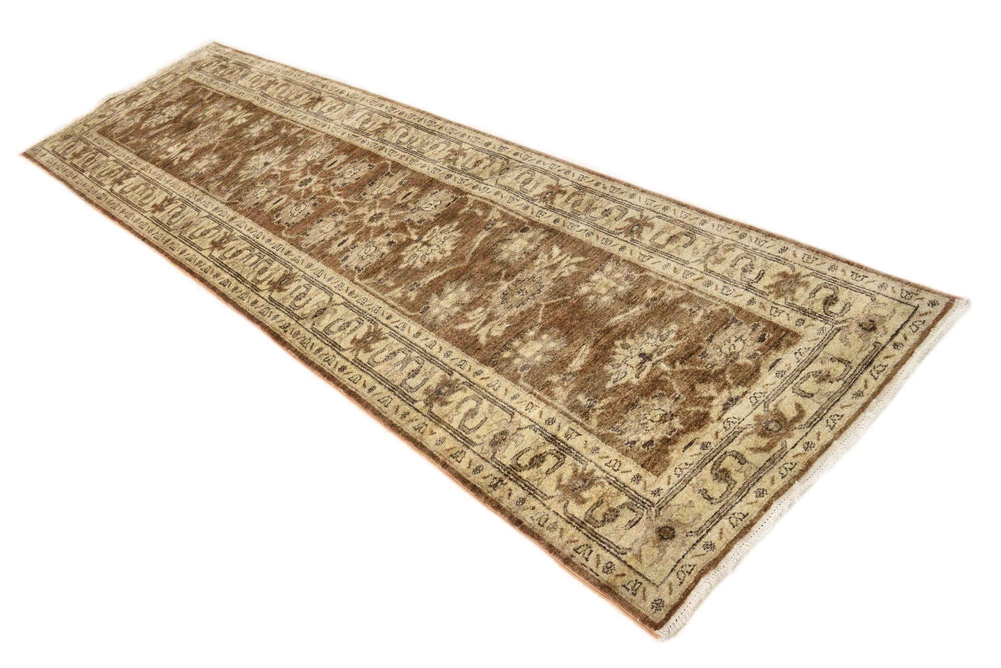 2' 9 x 9' 7 Hand Knotted Peshawar Ziegler Runner Rug