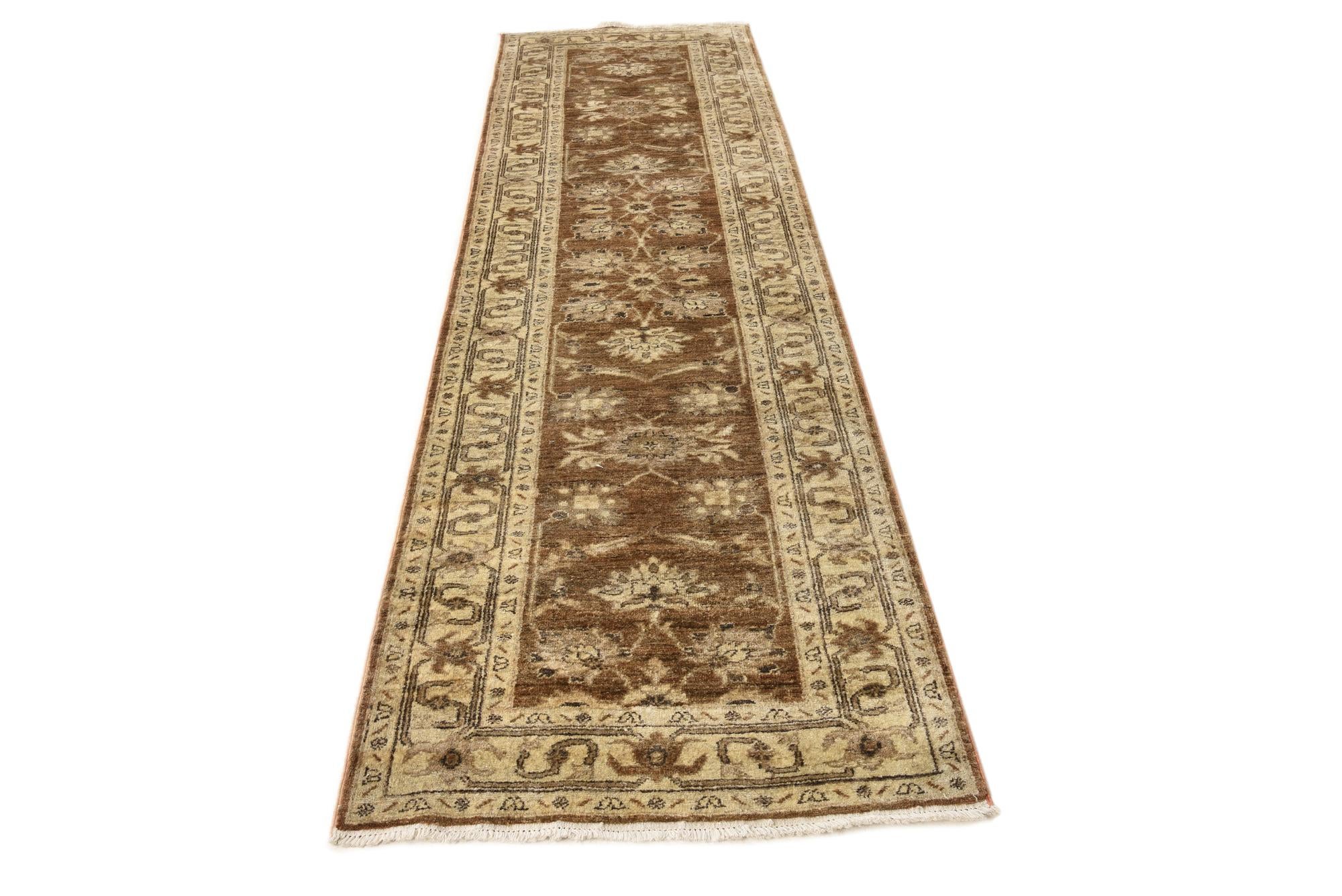 2' 9 x 9' 7 Hand Knotted Peshawar Ziegler Runner Rug