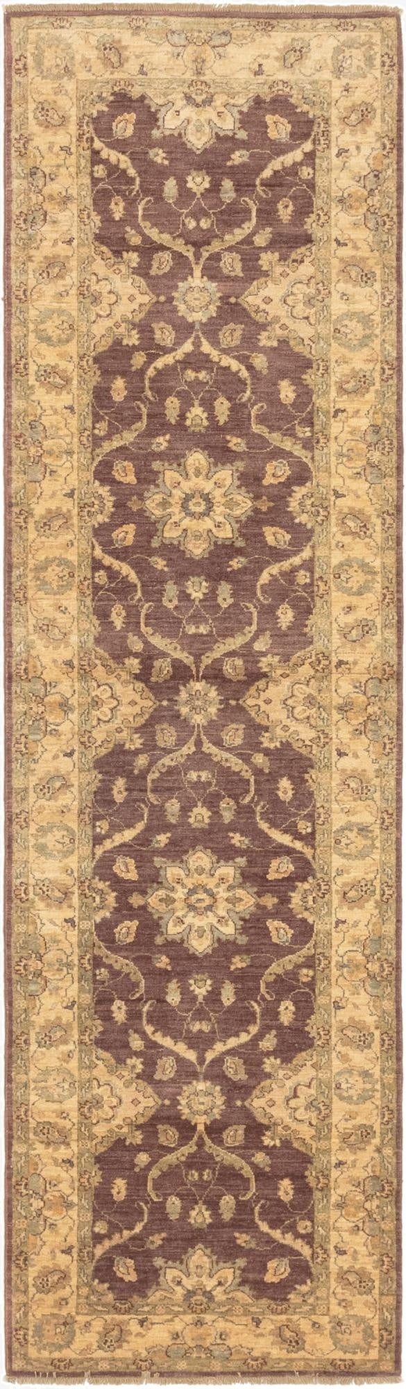 2' 8 x 9' 7  Hand Knotted Peshawar Ziegler Runner Rug