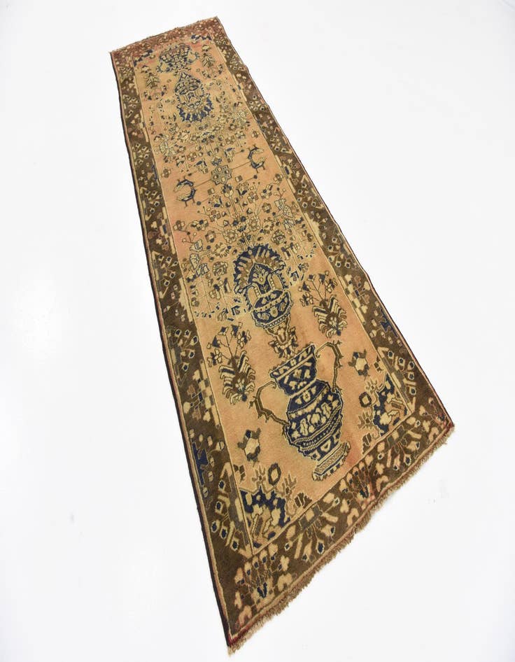 Detail image of 3' 5 x 9' 6  Hand Knotted Saveh Persian Wool Runner Rug