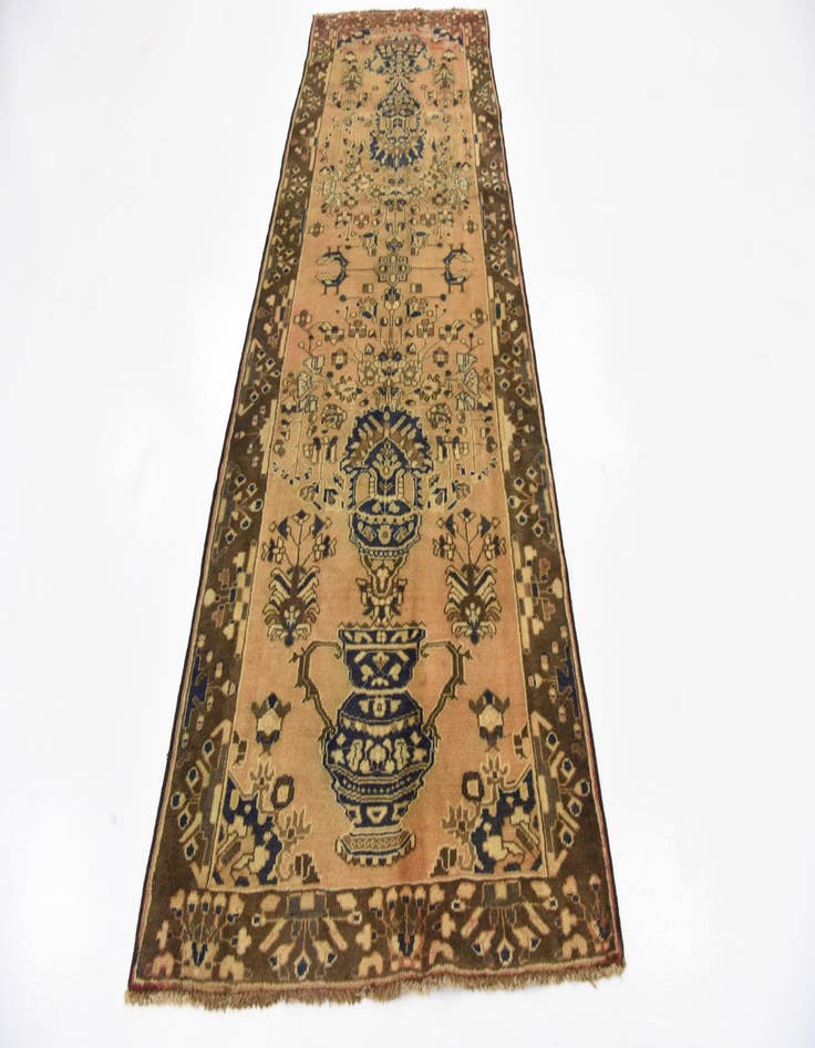 Detail image of 3' 5 x 9' 6  Hand Knotted Saveh Persian Wool Runner Rug