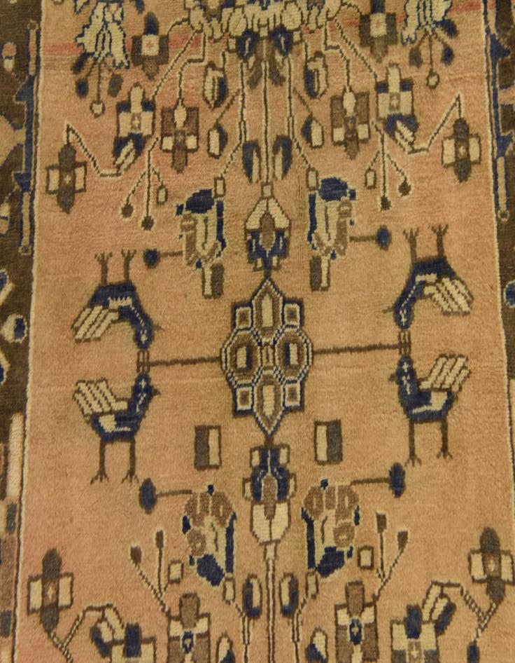 Detail image of 3' 5 x 9' 6  Hand Knotted Saveh Persian Wool Runner Rug