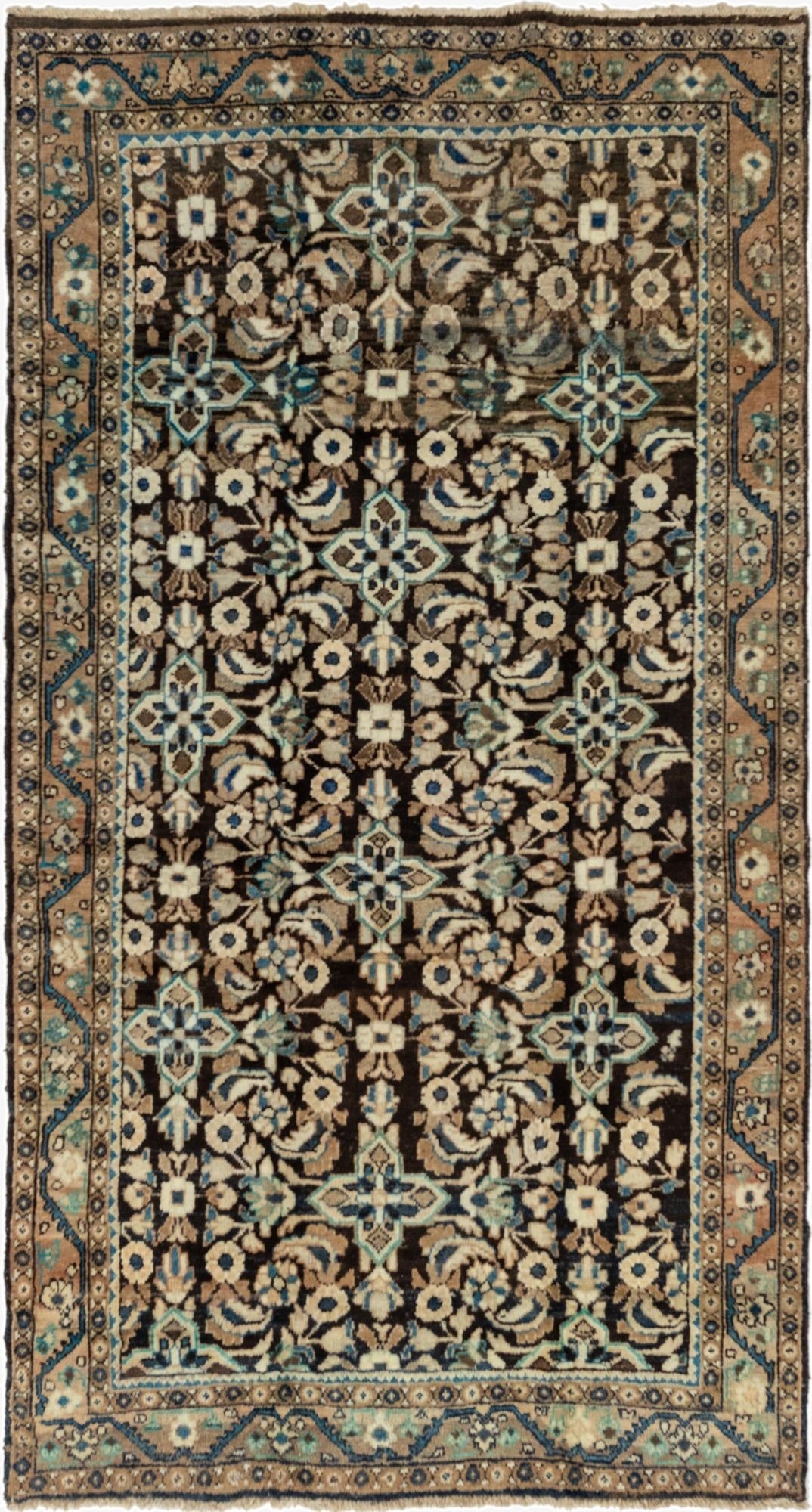 5' x 9' 6  Hand Knotted Shahsavand Persian Wool Runner Rug