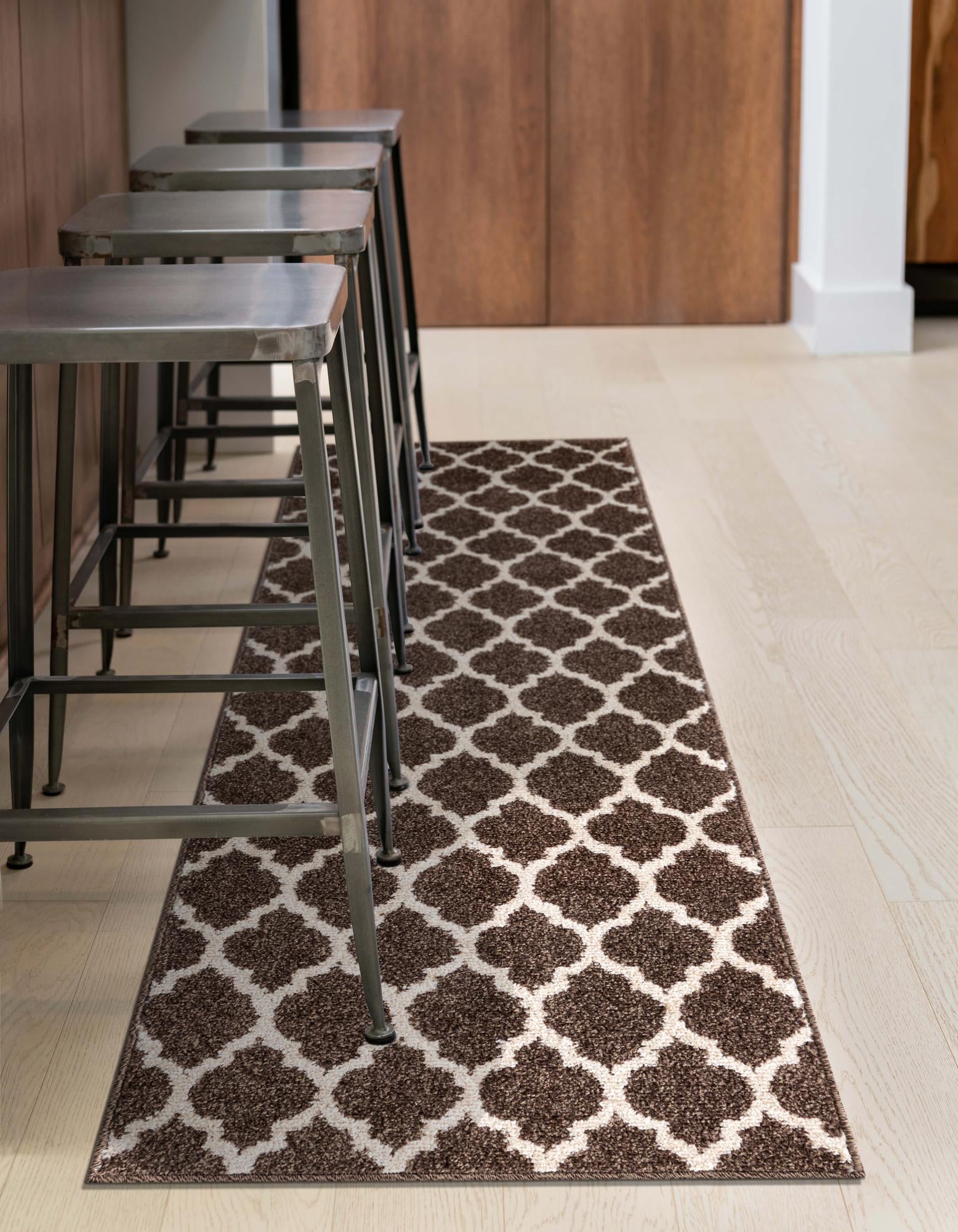 Brown 2' 7 x 8' Trellis Runner Rug eSaleRugs
