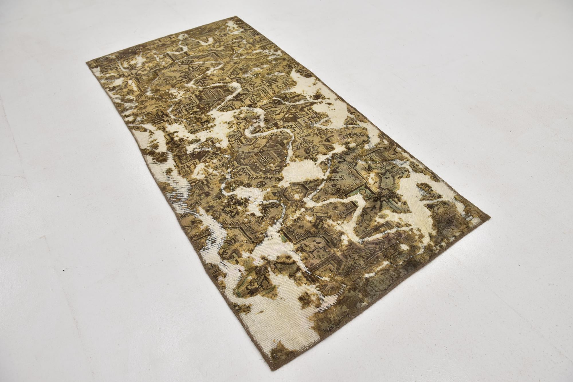 3' 5 x 7' Hand Knotted Ultra Vintage Persian Wool Runner Rug