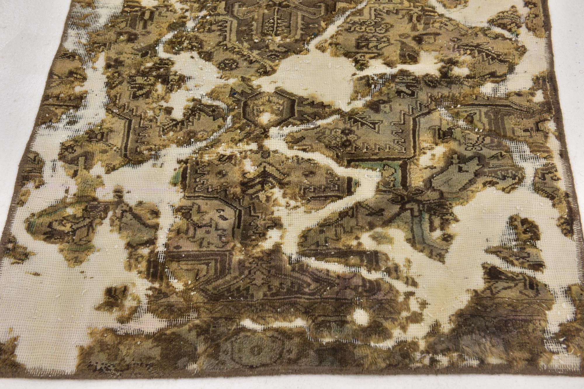3' 5 x 7' Hand Knotted Ultra Vintage Persian Wool Runner Rug