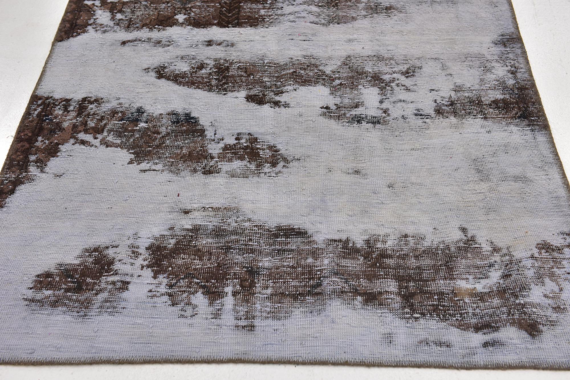 4' 5 x 9' Hand Knotted Ultra Vintage Persian Wool Runner Rug