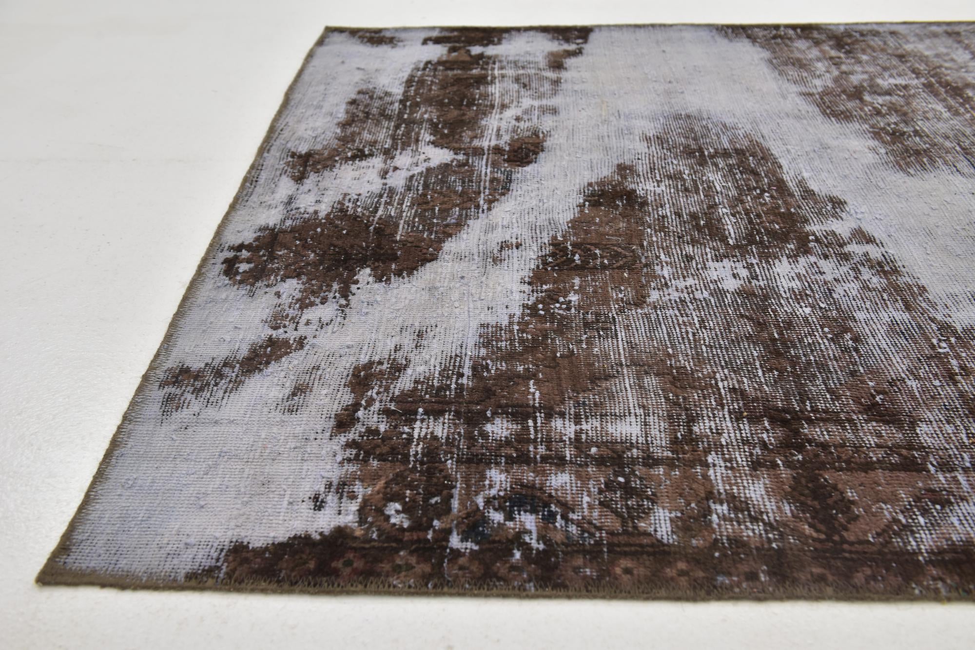 4' 5 x 9' Hand Knotted Ultra Vintage Persian Wool Runner Rug