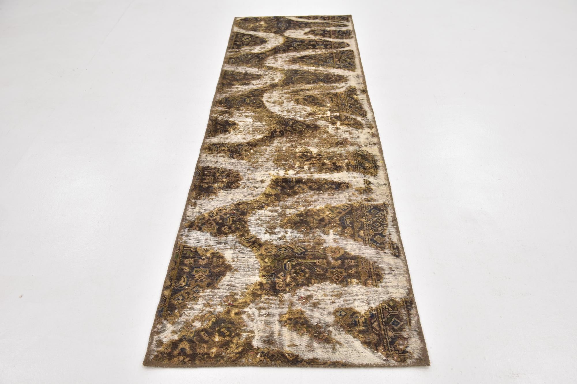 2' 8 x 8' 10 Hand Knotted Ultra Vintage Persian Wool Runner Rug