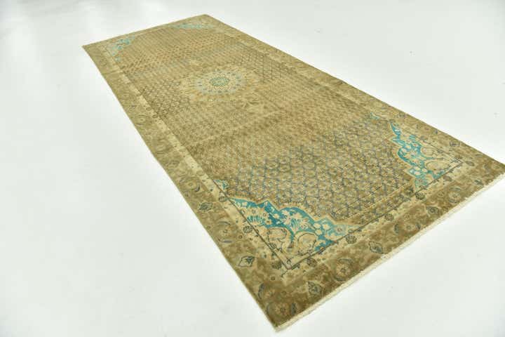 4' 4 x 10' 8 Hand Knotted Ultra Vintage Persian Wool Runner Rug