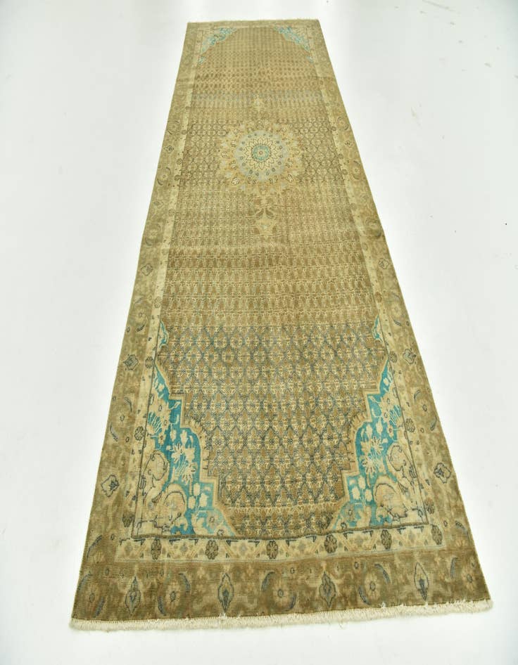 Detail image of 4' 4 x 10' 8  Hand Knotted Ultra Vintage Persian Wool Runner Rug