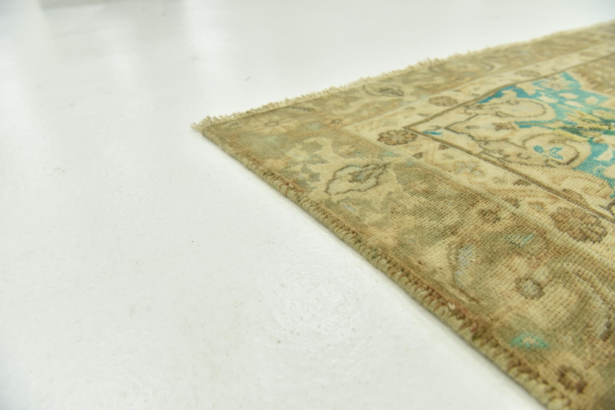 4' 4 x 10' 8 Hand Knotted Ultra Vintage Persian Wool Runner Rug