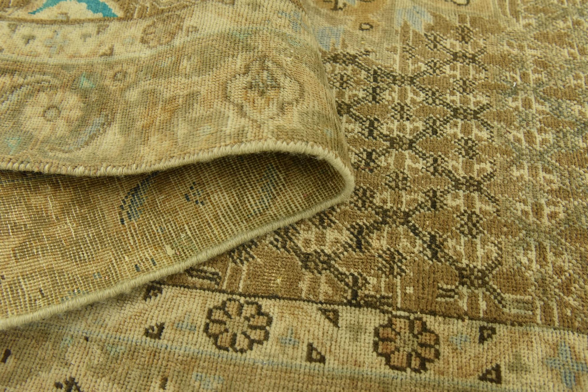 4' 4 x 10' 8 Hand Knotted Ultra Vintage Persian Wool Runner Rug
