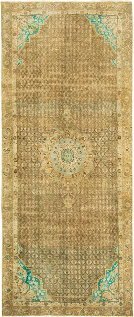 4' 4 x 10' 8 Hand Knotted Ultra Vintage Persian Wool Runner Rug