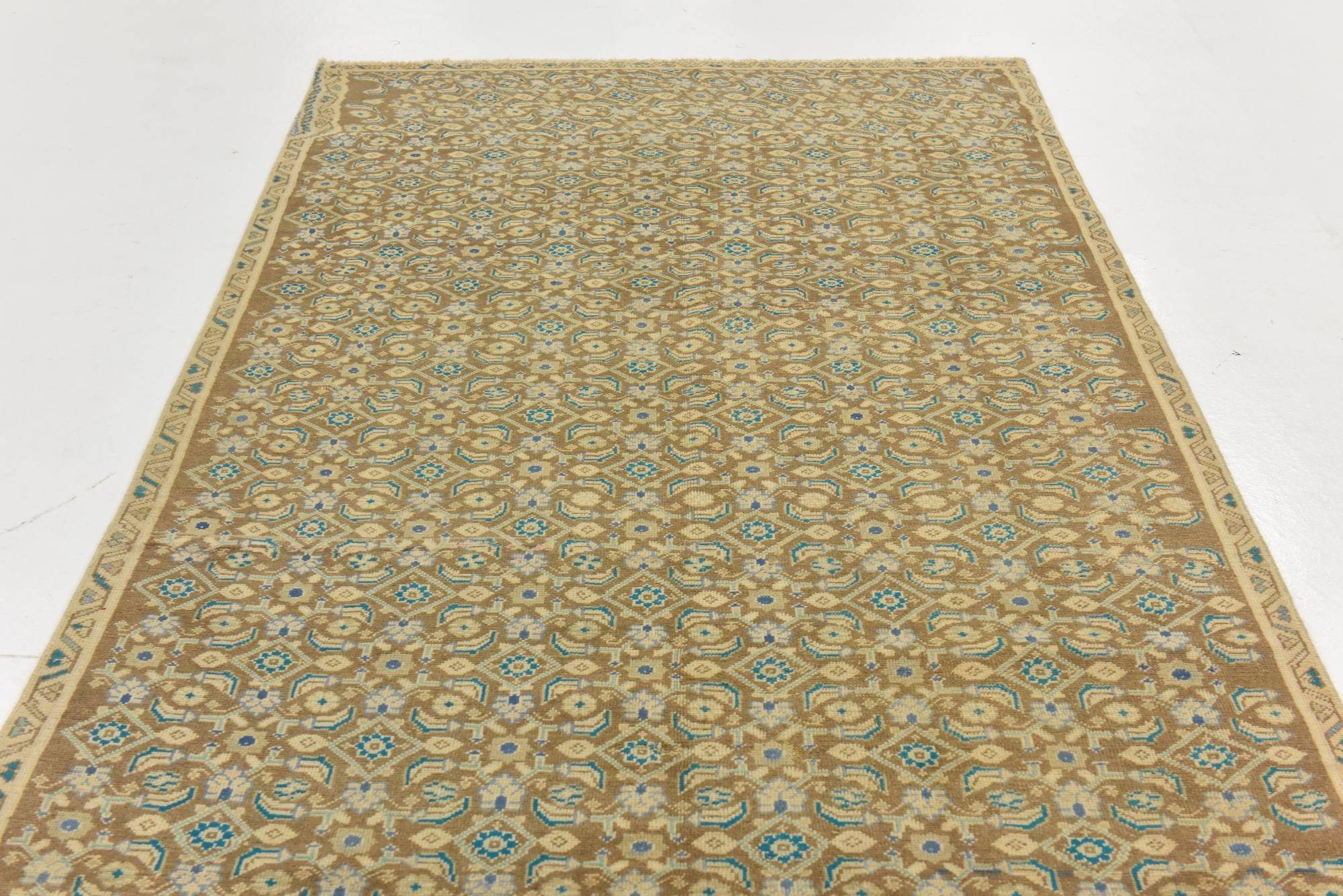 4' 9 x 9' 3 Hand Knotted Ultra Vintage Persian Wool Runner Rug