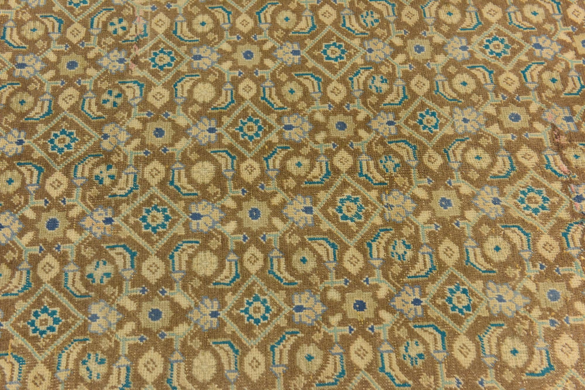 4' 9 x 9' 3 Hand Knotted Ultra Vintage Persian Wool Runner Rug
